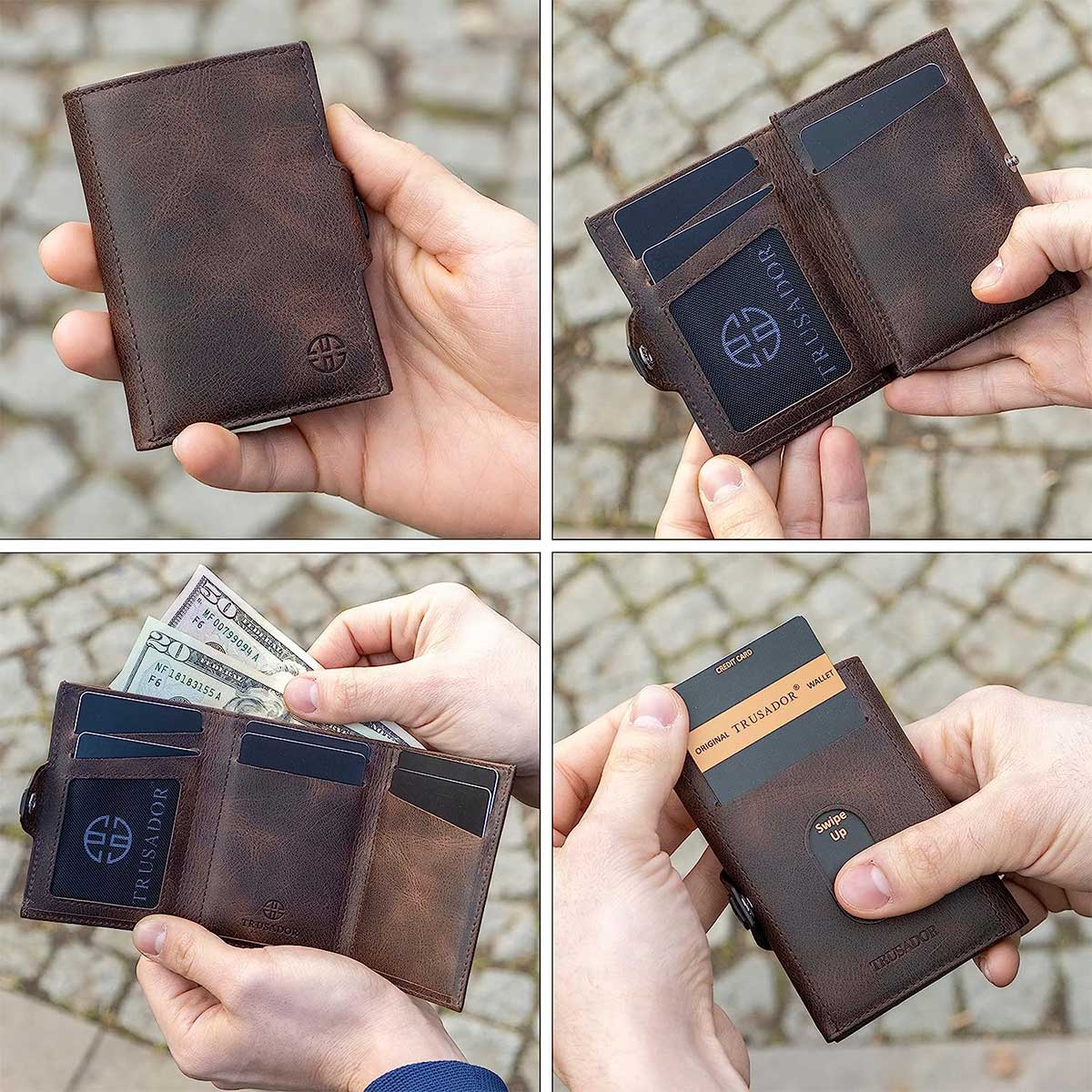 Toscana Trifold Leather Wallet Trusador