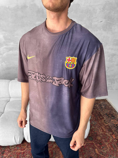 Travis Scott Cactus Jack FC Barcelona Distressed T-Shirt Withinblack