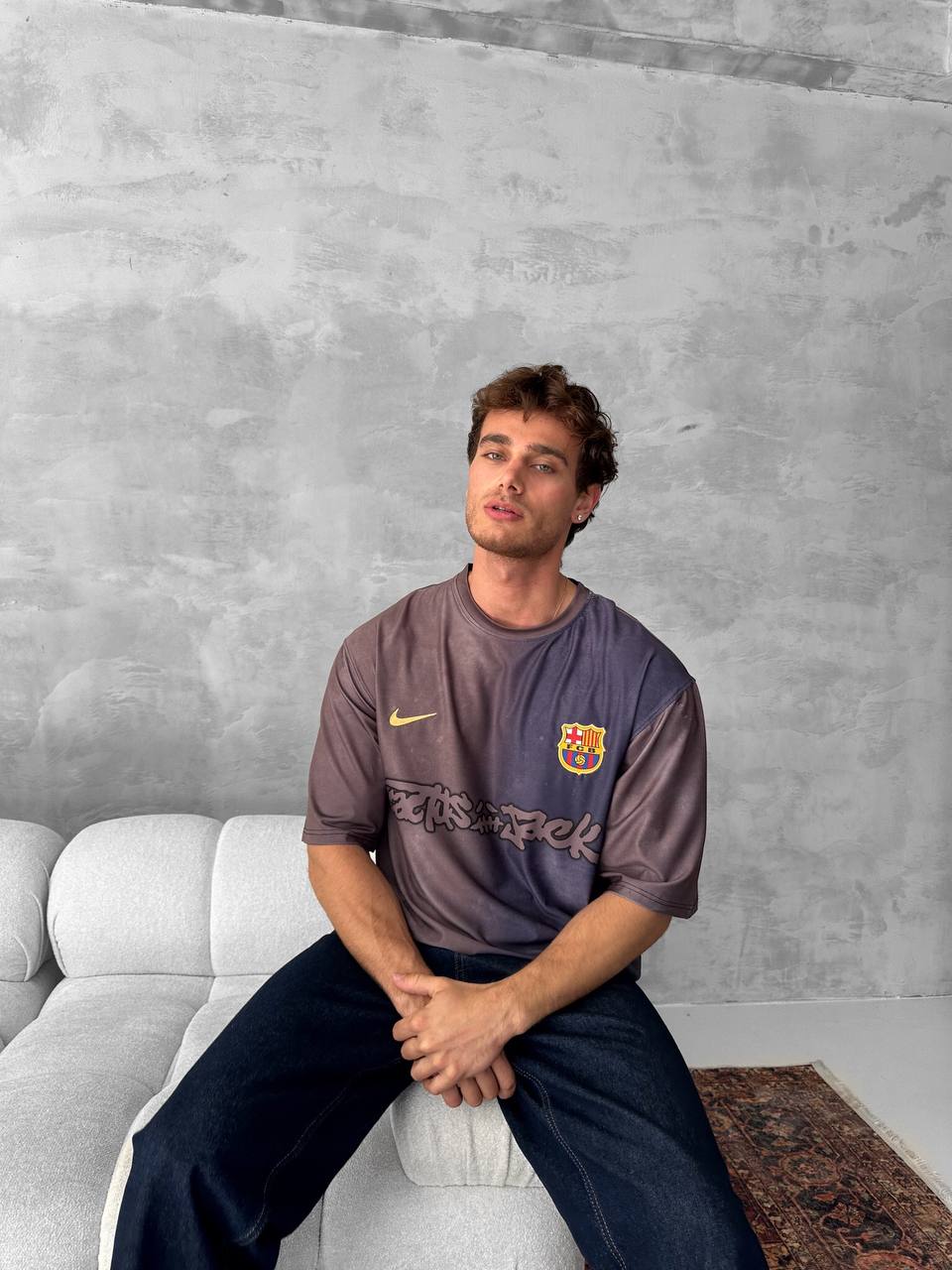 Travis Scott Cactus Jack FC Barcelona Distressed T-Shirt Withinblack