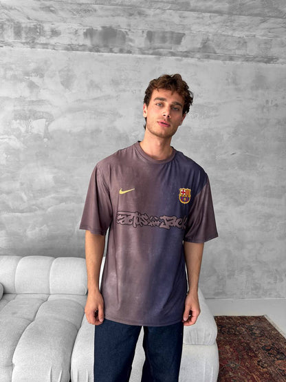 Travis Scott Cactus Jack FC Barcelona Distressed T-Shirt Withinblack
