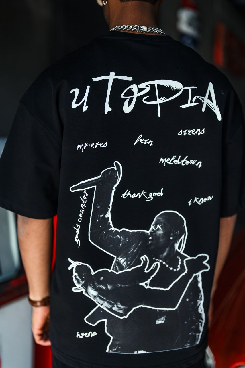 Travis Scott Utopia Album Graphic Cotton Tee Withinblack