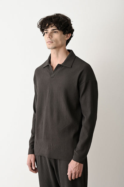 Collared Oversized Knitwear Withinblack