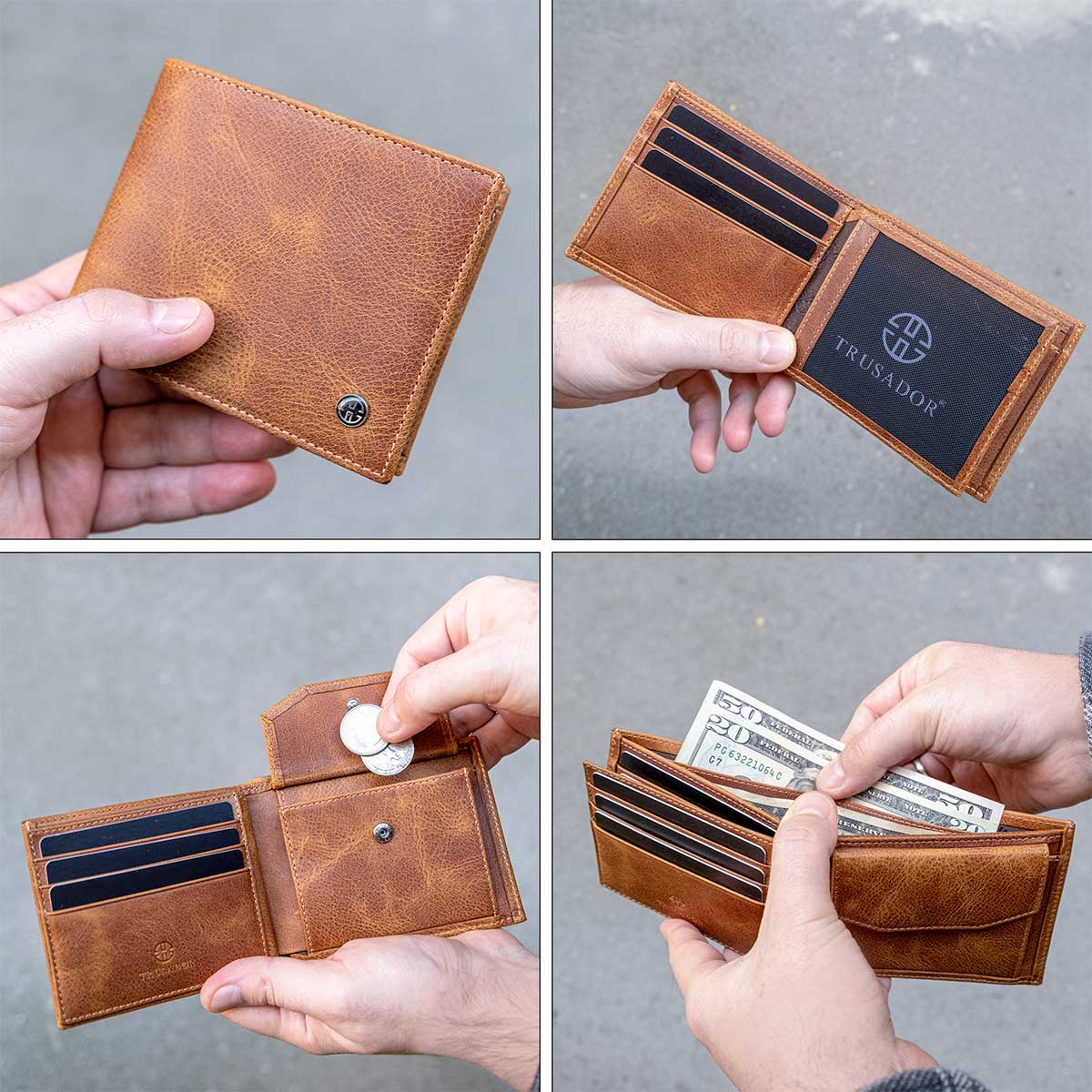 Treviso Bifold Wallet with Coin Pocket Trusador