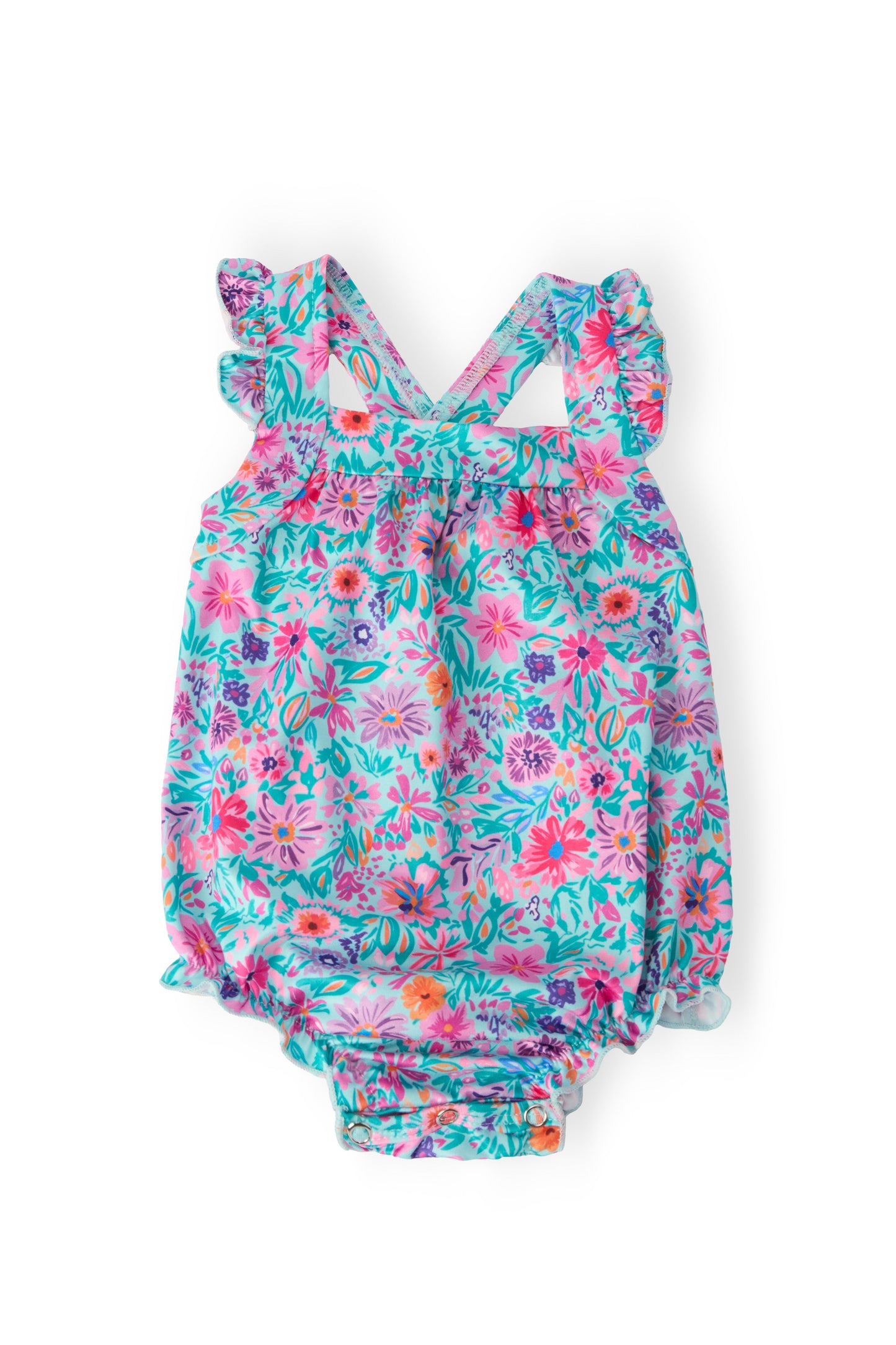 Tropical Garden Ruffle Cross Back Romper Mila & Rose ®