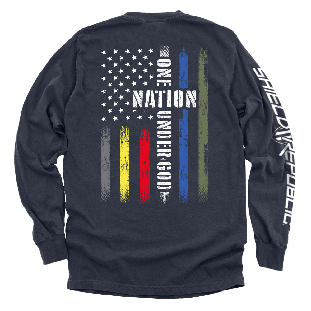 One Nation Under God First Responder Flag Shield Republic