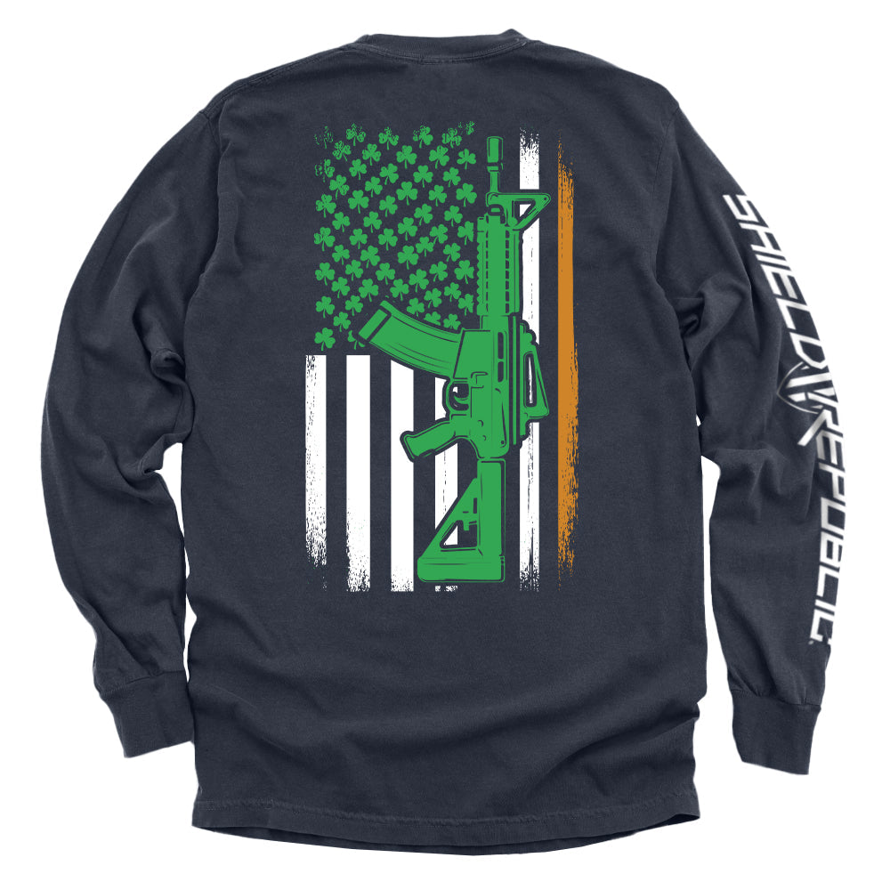 AR15 Irish American Flag (Back Print) Shield Republic