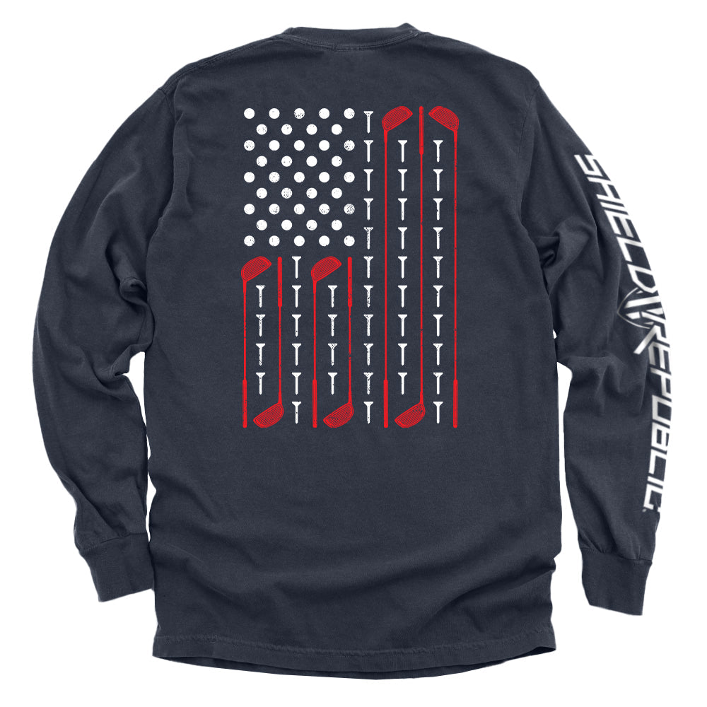 Golf American Flag Shield Republic
