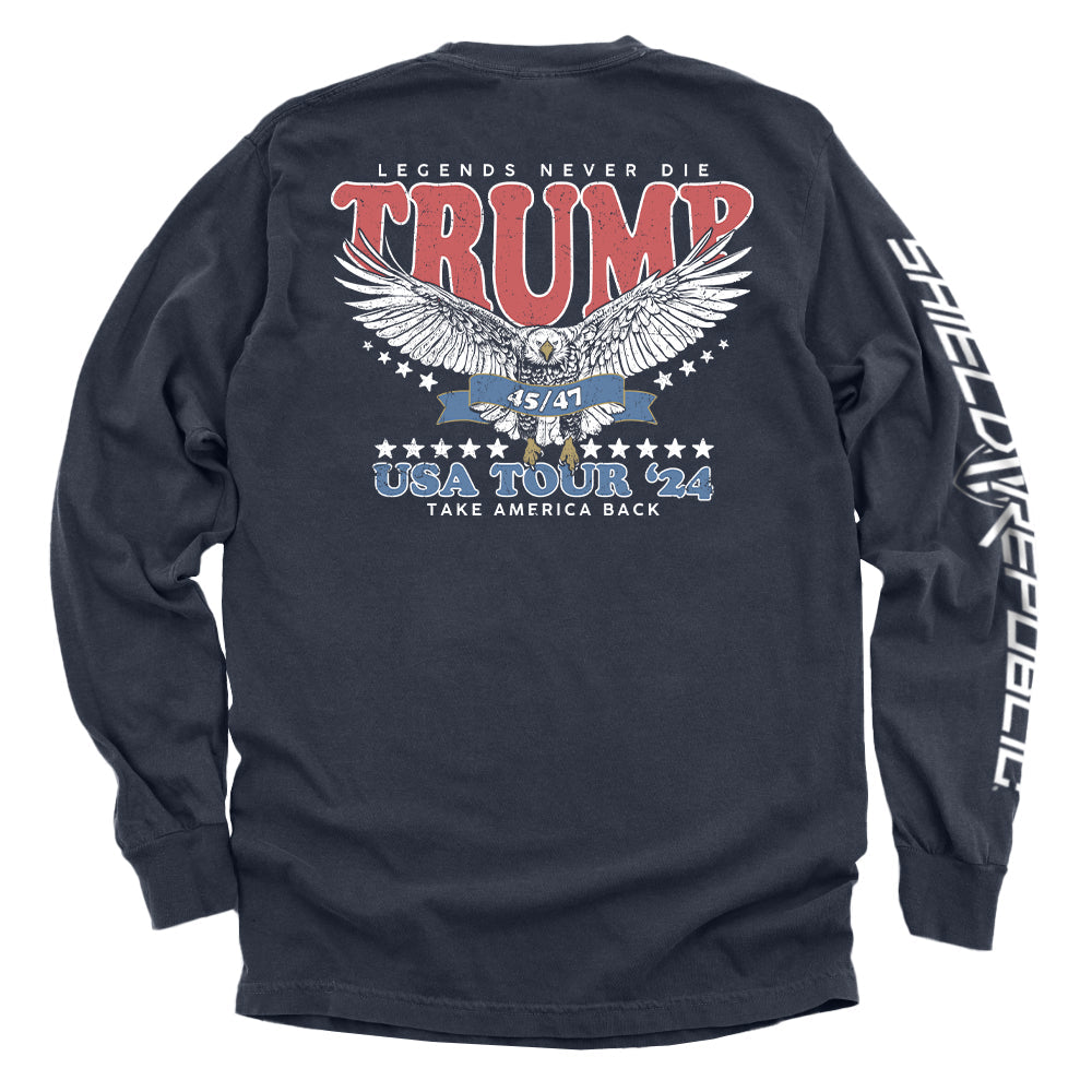 Legends Never Die Trump USA Tour 2024 Shield Republic