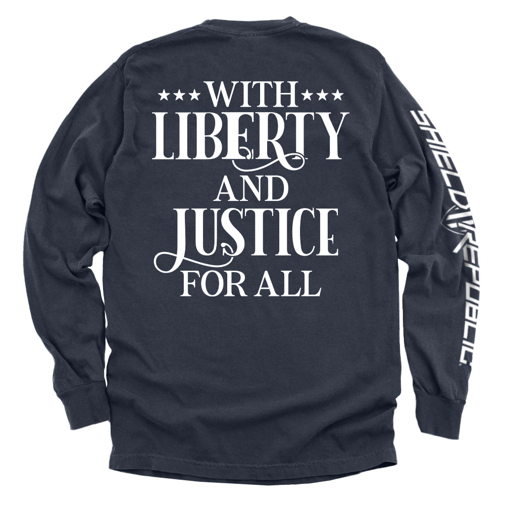With Liberty And Justice For All Shield Republic