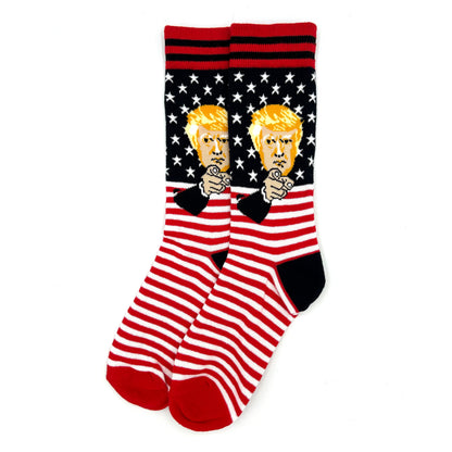 Trump USA Flag Novelty Socks Shield Republic