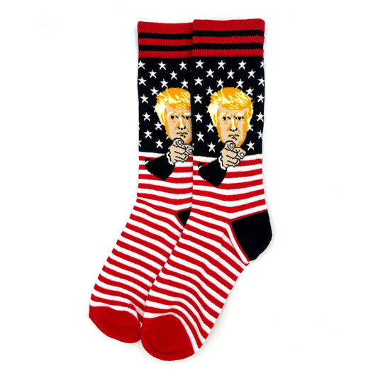 Trump USA Flag Novelty Socks Shield Republic