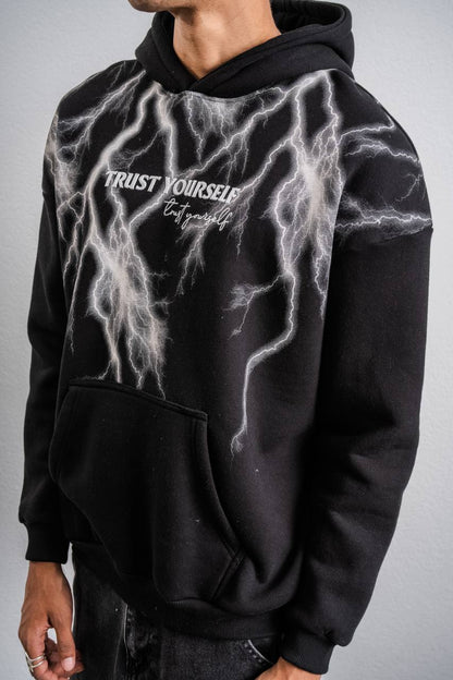 Trust Yourself Embroidered Detail Oversize Sweatshirt Withinblack