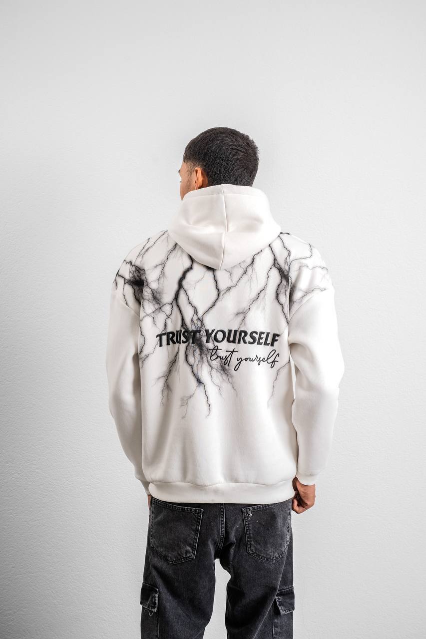 Trust Yourself Embroidered Detail Oversize Sweatshirt Withinblack