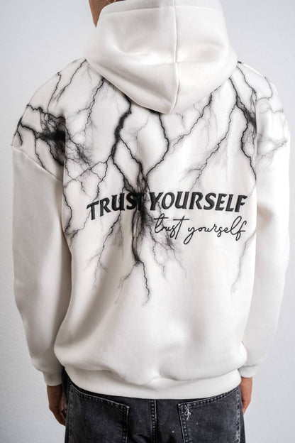 Trust Yourself Embroidered Detail Oversize Sweatshirt Withinblack