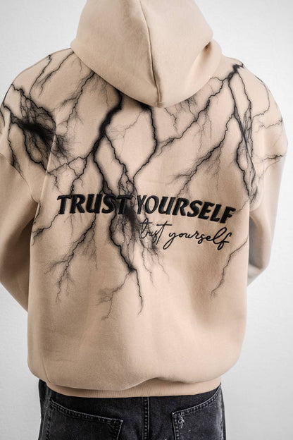 Trust Yourself Embroidered Detail Oversize Sweatshirt Withinblack