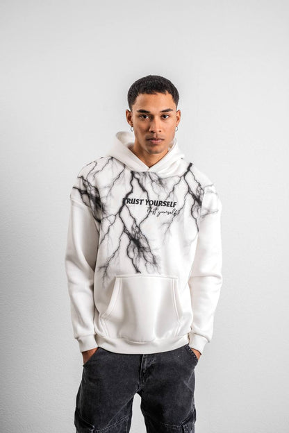 Trust Yourself Embroidered Detail Oversize Sweatshirt Withinblack