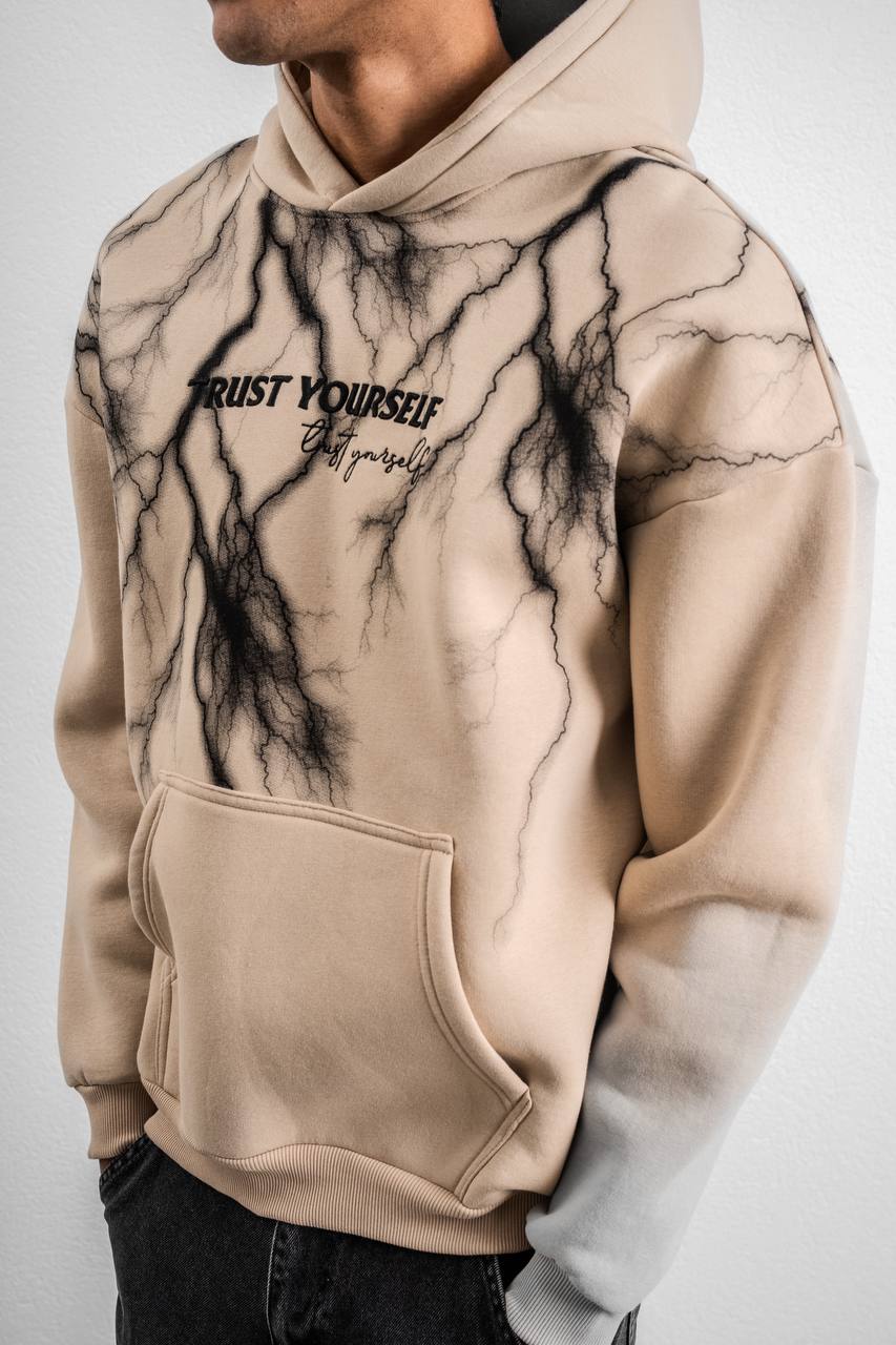 Trust Yourself Embroidered Detail Oversize Sweatshirt Withinblack