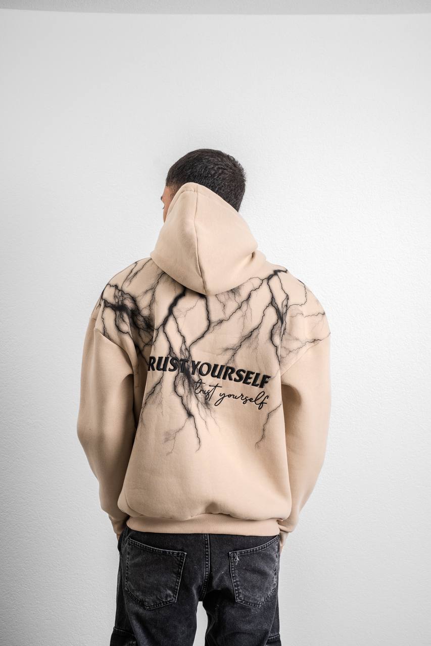 Trust Yourself Embroidered Detail Oversize Sweatshirt Withinblack