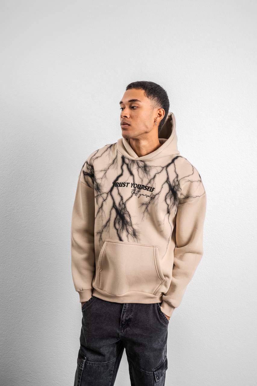 Trust Yourself Embroidered Detail Oversize Sweatshirt Withinblack