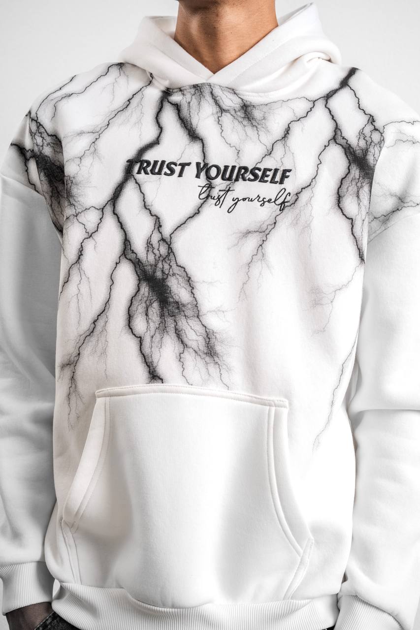 Trust Yourself Embroidered Detail Oversize Sweatshirt Withinblack