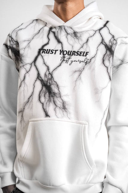 Trust Yourself Embroidered Detail Oversize Sweatshirt Withinblack