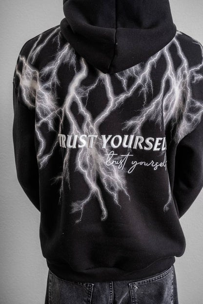 Trust Yourself Embroidered Detail Oversize Sweatshirt Withinblack