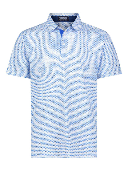 Tuna Performance Polo Light Blue Navy White Water Life