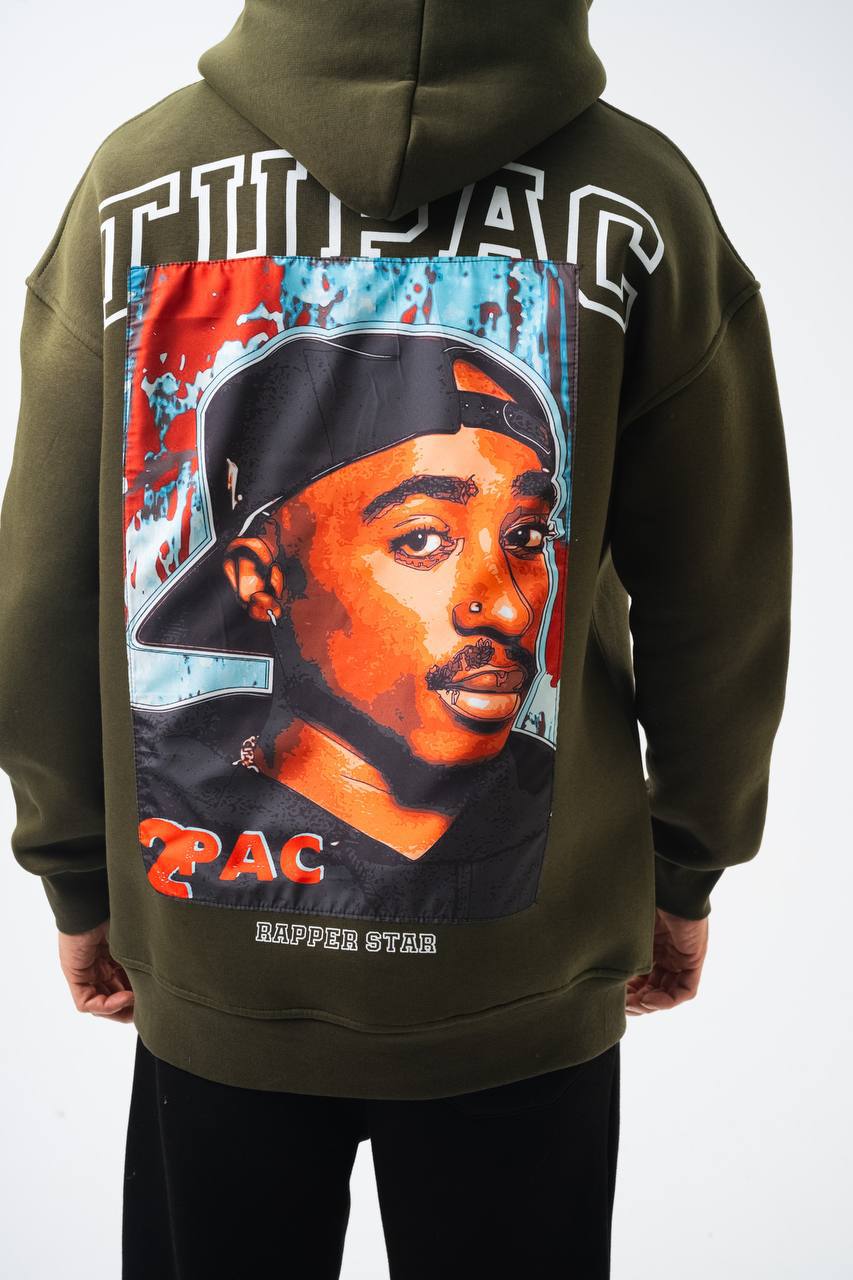 Tupac "Rapper Star" Graphic Unisex Oversized Hoodie Withinblack
