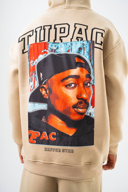 Tupac "Rapper Star" Graphic Unisex Oversized Hoodie Withinblack