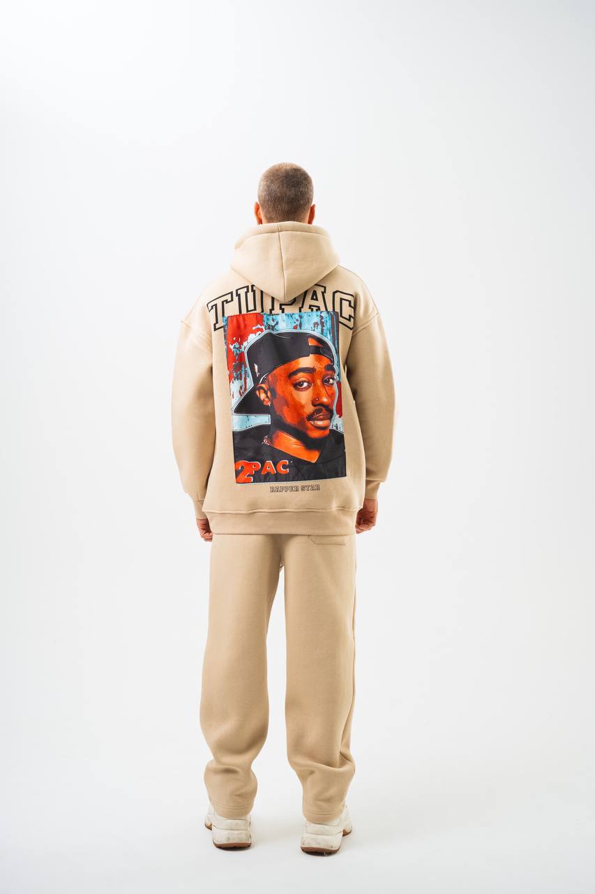 Tupac "Rapper Star" Graphic Unisex Oversized Hoodie Withinblack