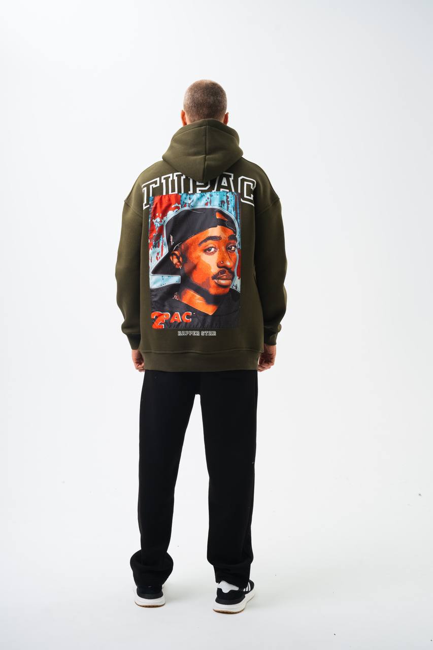 Tupac "Rapper Star" Graphic Unisex Oversized Hoodie Withinblack