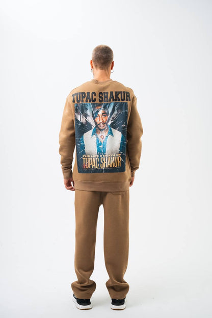 Tupac Shakur Oversized Sweatshirt: The Life & Death Graphic Withinblack