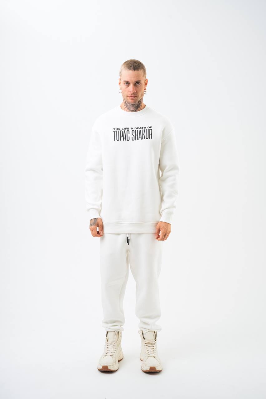 Tupac Shakur Oversized Sweatshirt: The Life & Death Graphic Withinblack