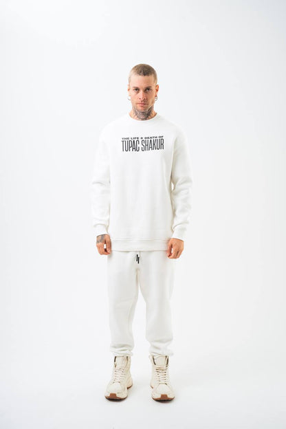 Tupac Shakur Oversized Sweatshirt: The Life & Death Graphic Withinblack