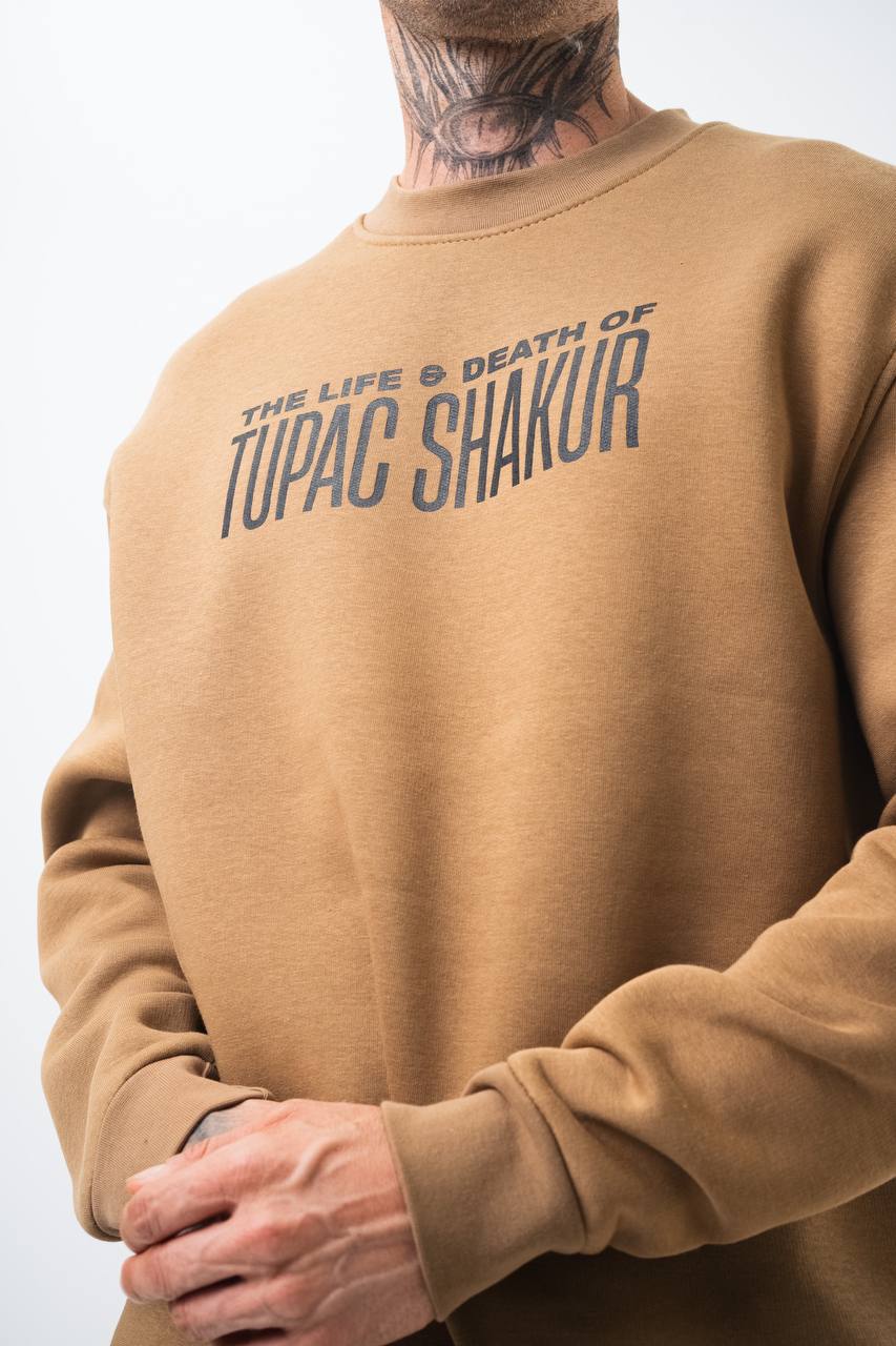 Tupac Shakur Oversized Sweatshirt: The Life & Death Graphic Withinblack