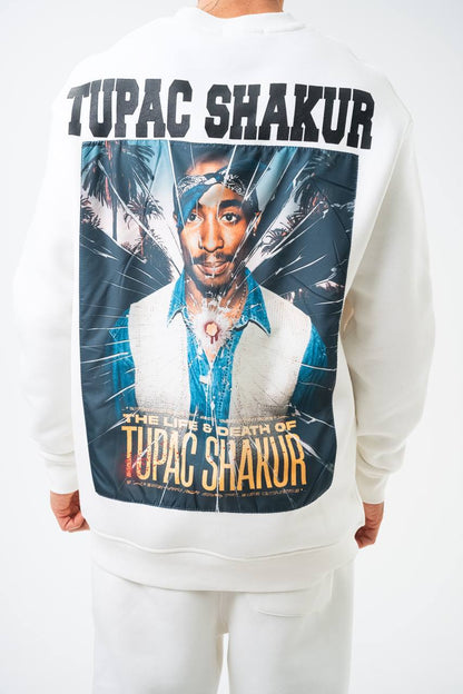 Tupac Shakur Oversized Sweatshirt: The Life & Death Graphic Withinblack