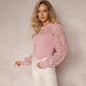 Lace Sleeve Round Neck T-Shirt