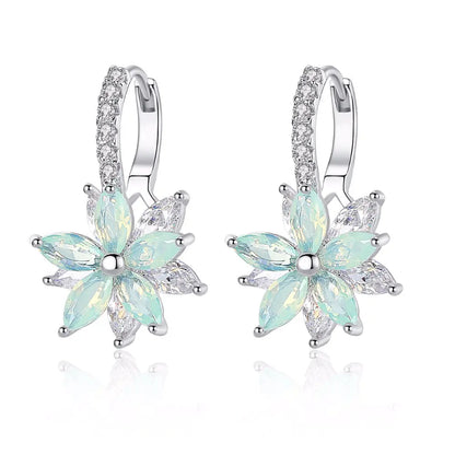 Snowflake Earrings with Zirconium Studs