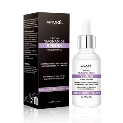 Amore Paris Niacinamide Face Serum 12% Plus Zinc 2%, Hyaluronic Acid & Vitamin E, Dark Spot Remover, Pore Minimizer & Aging Skin Treatment DailySale