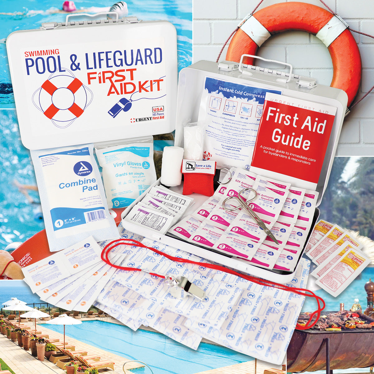 Swimming Pool & Lifeguard First Aid Kit - Metal quakekits.com