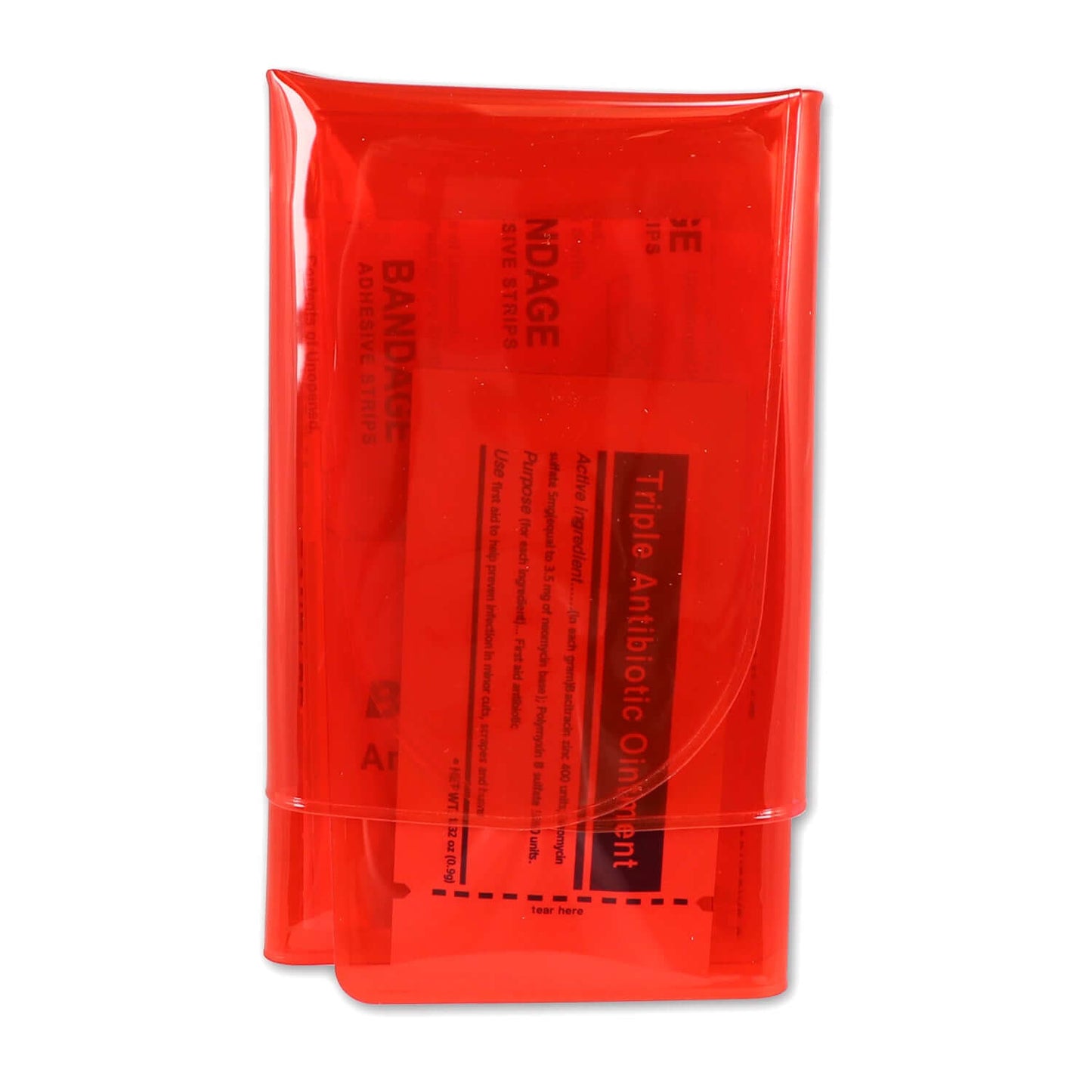 Mini Folding First Aid Pack, Red, Urgent First Aid, 18 Pieces quakekits.com