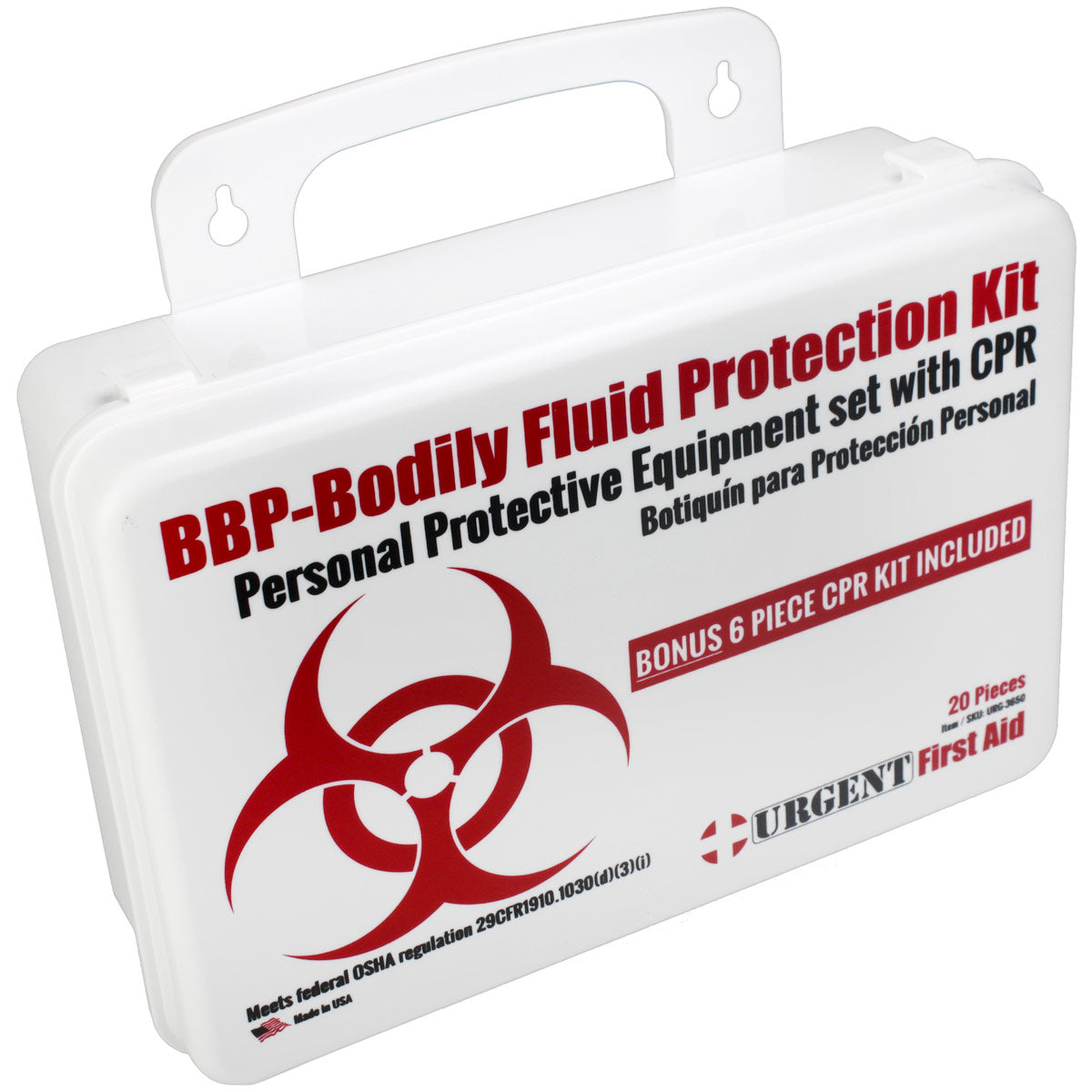BBP / Bodily Fluid Protection Kit with Bonus 6 piece CPR kit for additional Rescuer Protection quakekits.com