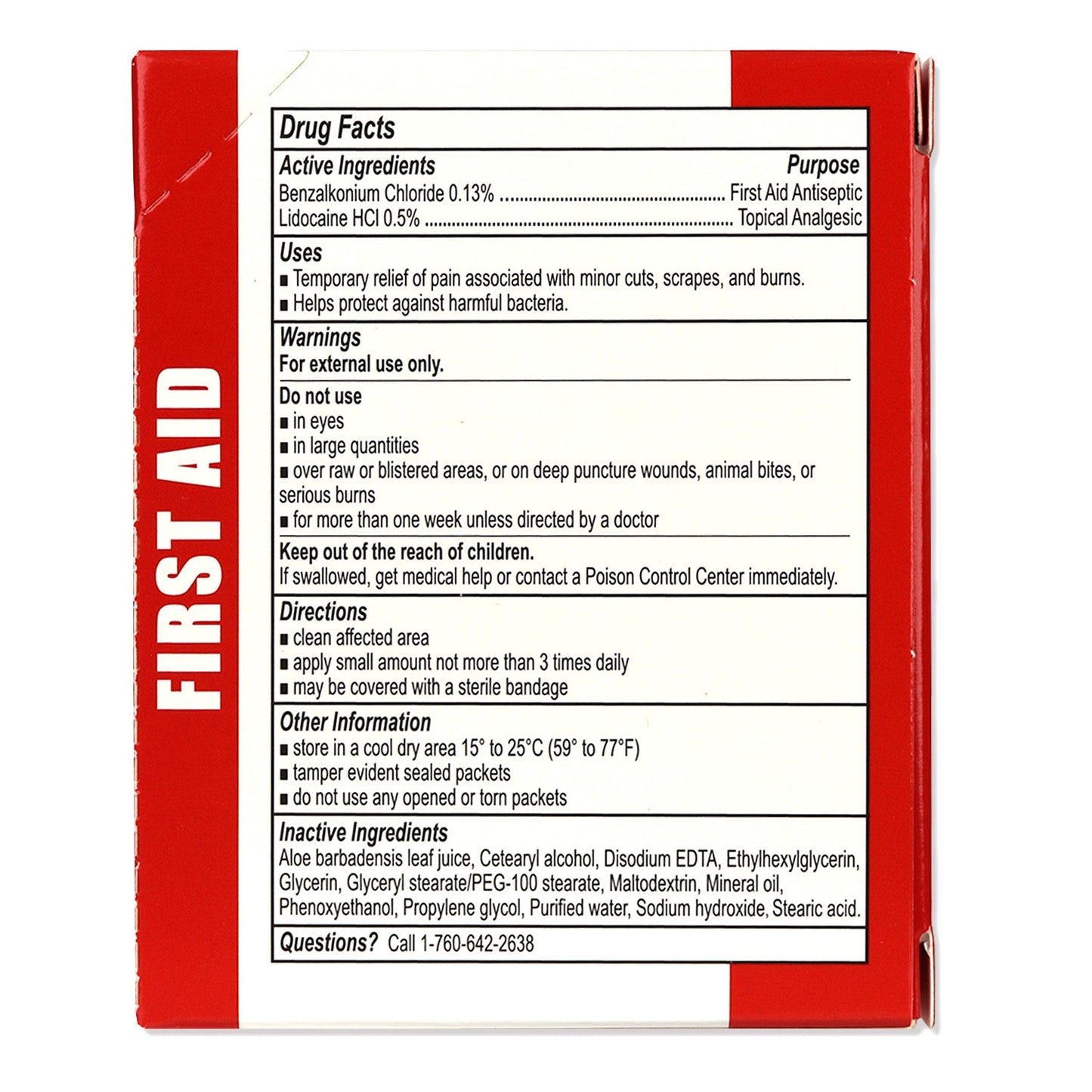 First Aid & Burn Cream .9gram, 25 Packets Per Box quakekits.com