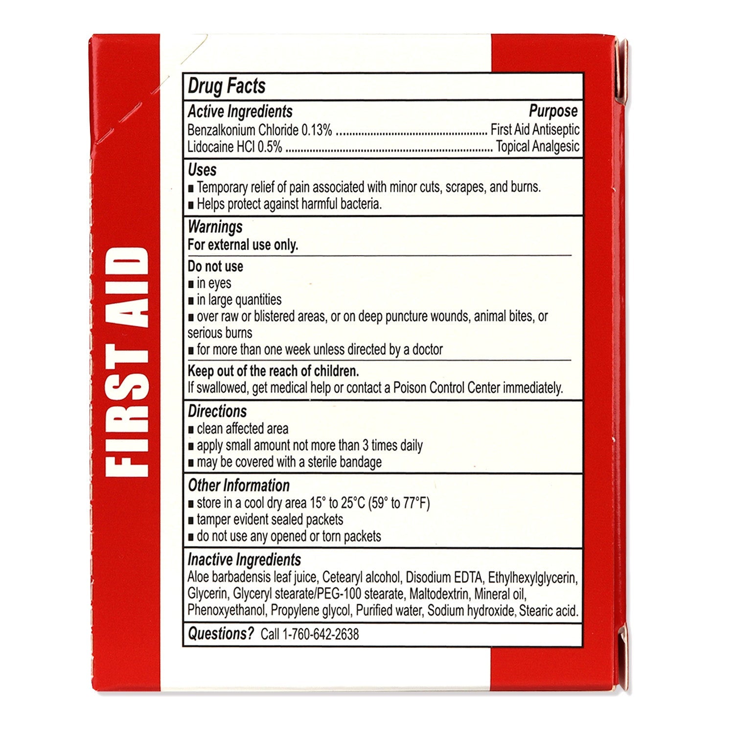 First Aid & Burn Cream .9gram, 25 Packets Per Box quakekits.com