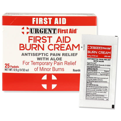 First Aid & Burn Cream .9gram, 25 Packets Per Box quakekits.com