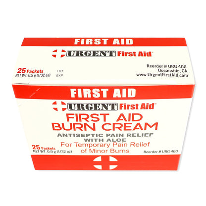First Aid & Burn Cream .9gram, 25 Packets Per Box quakekits.com