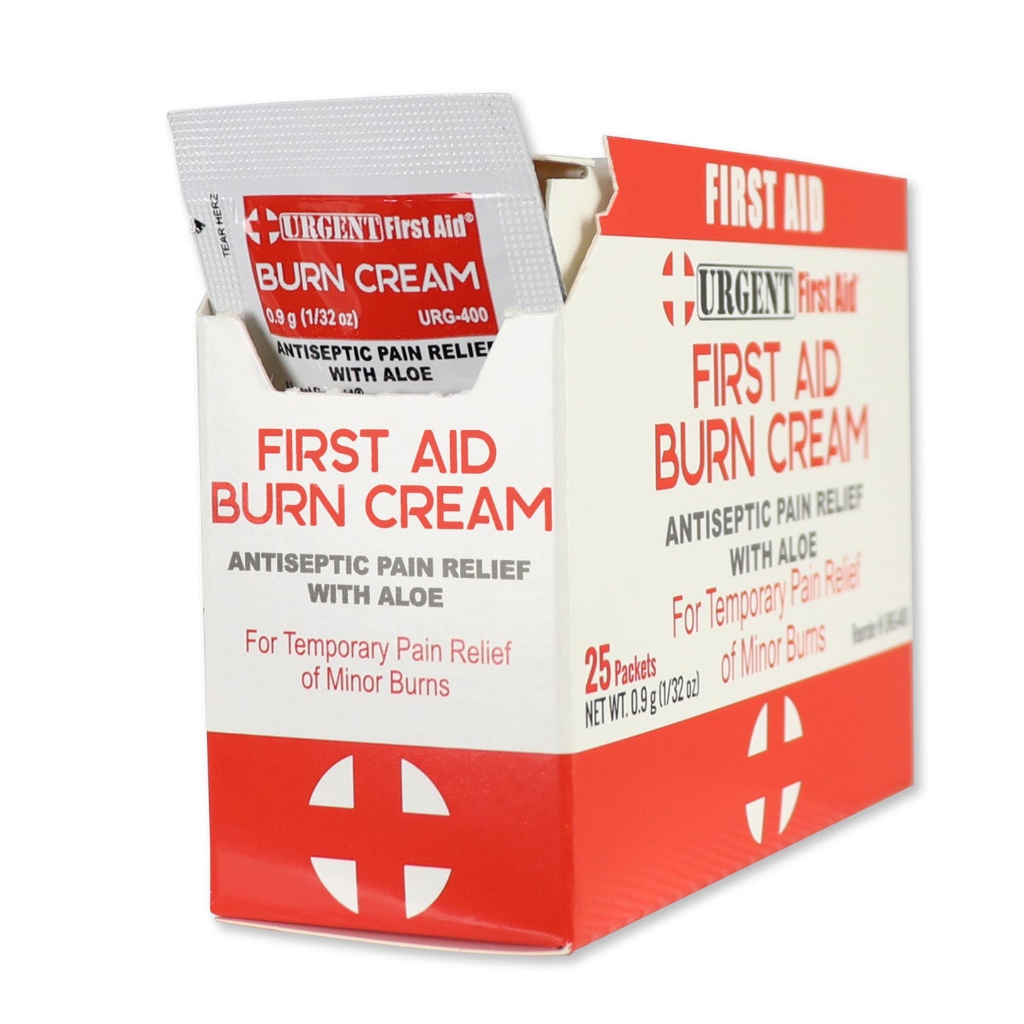 First Aid & Burn Cream .9gram, 25 Packets Per Box quakekits.com