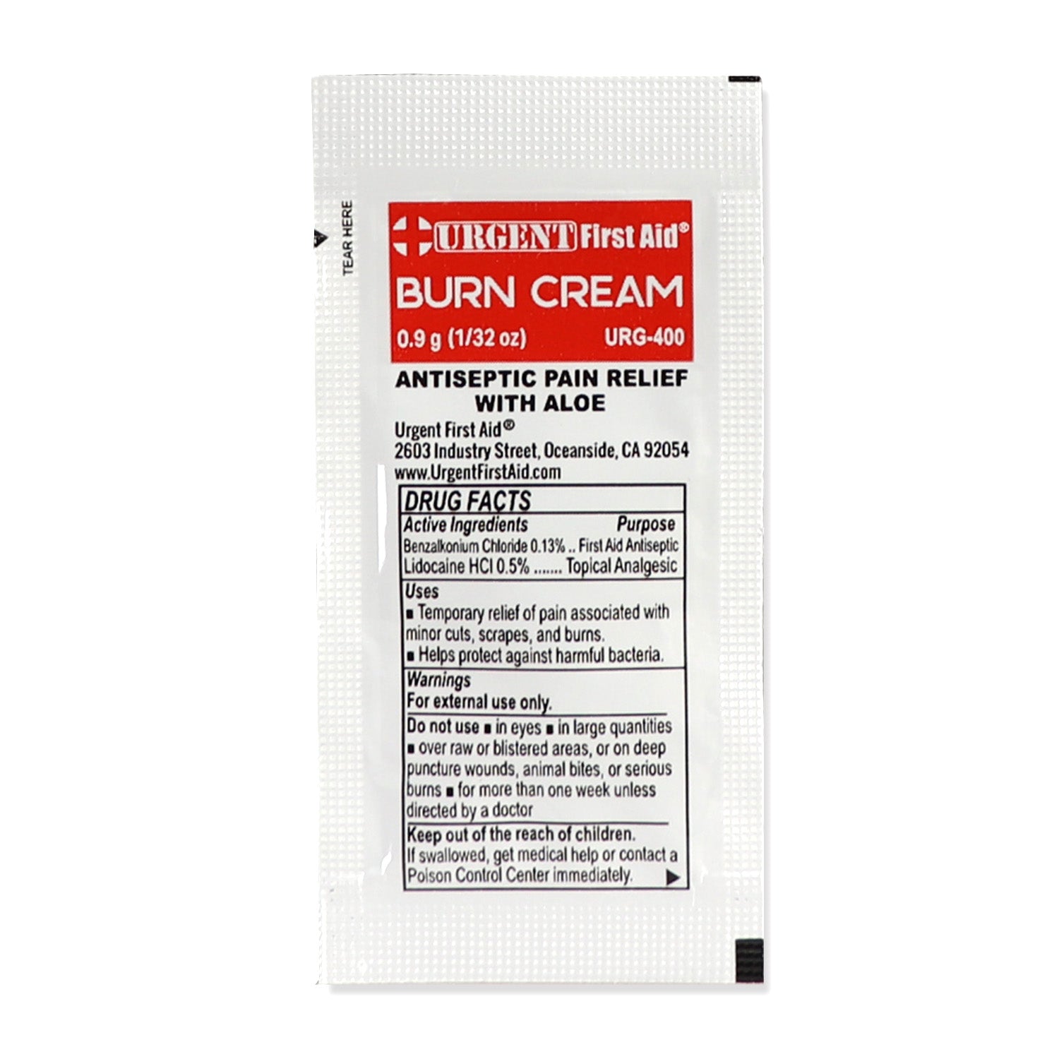 First Aid & Burn Cream .9gram, 25 Packets Per Box quakekits.com