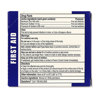 Triple Antibiotic Ointment, 0.5gm, 25 per box quakekits.com