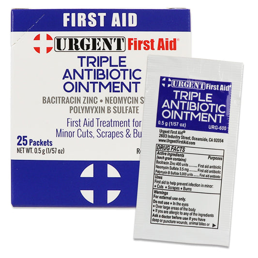 Triple Antibiotic Ointment, 0.5gm, 25 per box quakekits.com
